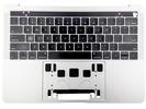 KB Topcase - Grade A Silver US Keyboard Top Case Palm Rest with Battery A2171 Touch Bar for Apple Macbook Pro 13" A2159 2019 Retina 